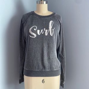 Billabong distressed crew neck surf sweatshirt size S